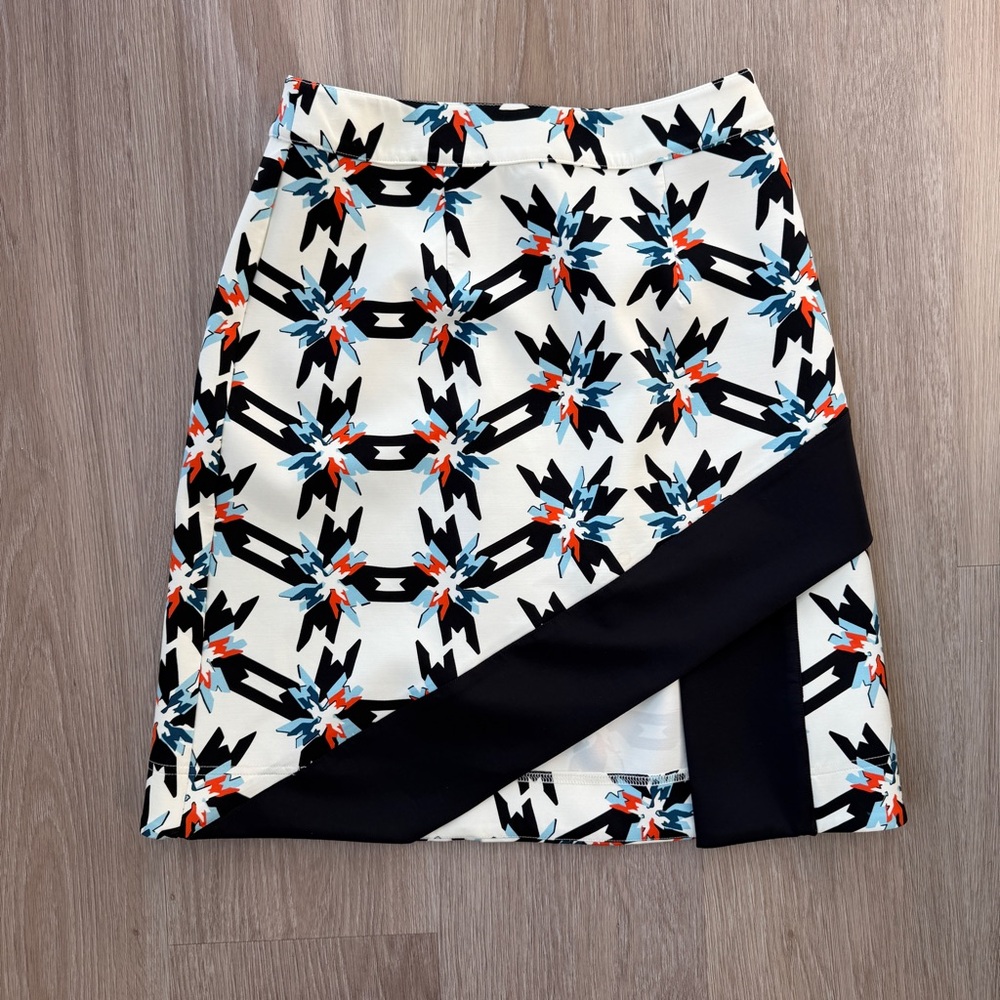 Tanya Taylor Asymmetrical Skirt with Pinwheel Ren Print